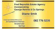 D Smit t/a Fred Reynolds Estate Agency incorporating George Rennie & Co Springs  Logo