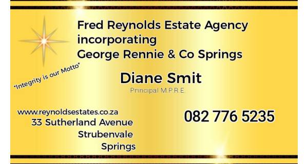 D Smit t/a Fred Reynolds Estate Agency incorporating George Rennie & Co Springs Logo