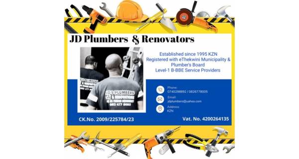 JD Plumbing & Renovations KZN JD Plumber's & Renovations KZN Logo
